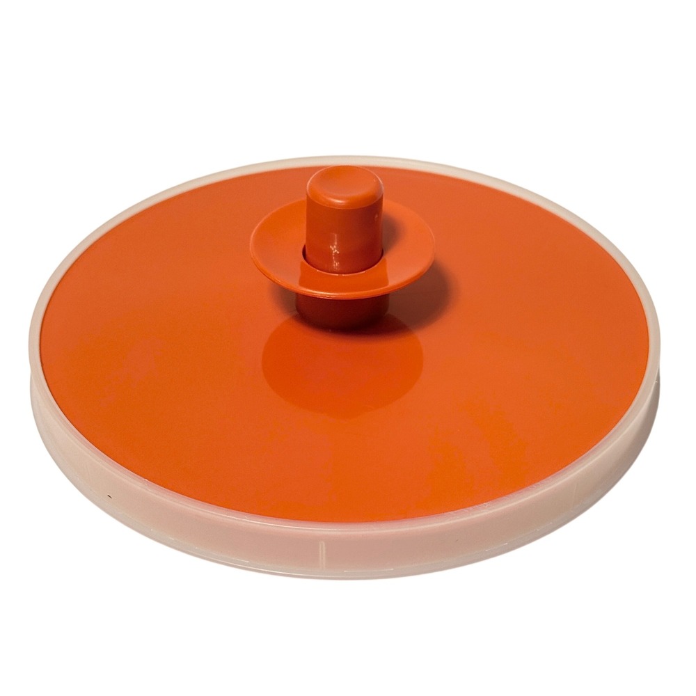 Tupperware Servalier Orange White Lid Set 801-14 802-9 Vintage 4.75 In. Sunburst